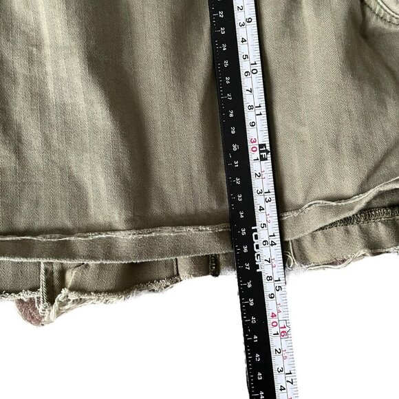 American Eagle Cropped Military Jacket Womens Sz XS Army Green Distressed Canvas - Picture 9 of 10